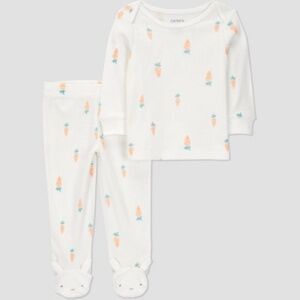 Carter's JOY Baby Easter Carrot Top & Bottom Set NWT